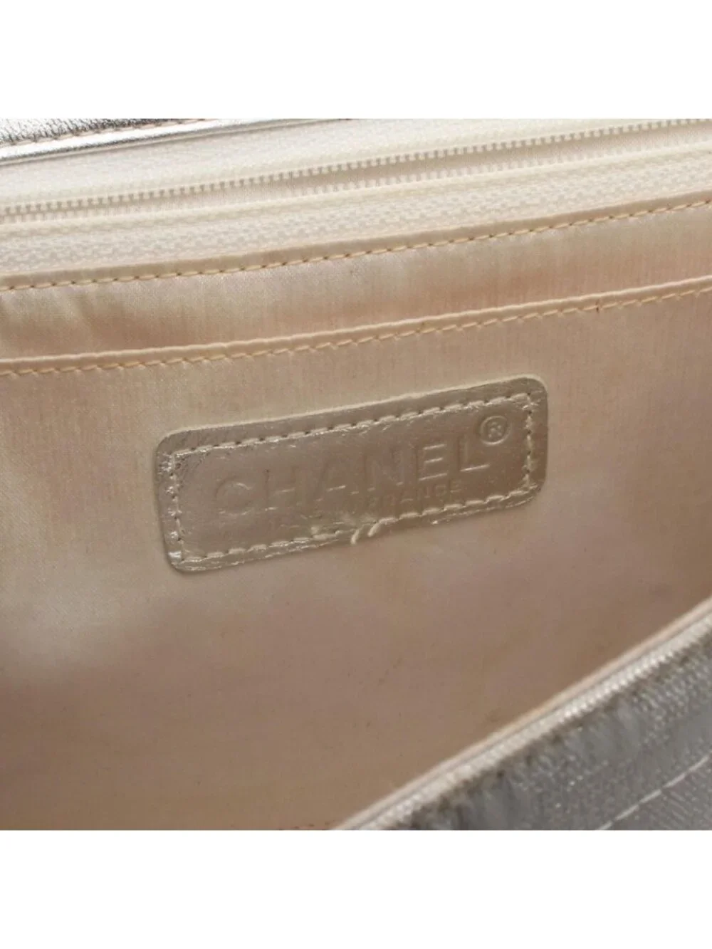 Chanel Shoulder Bag New Travel Line Silver Leather New Chain